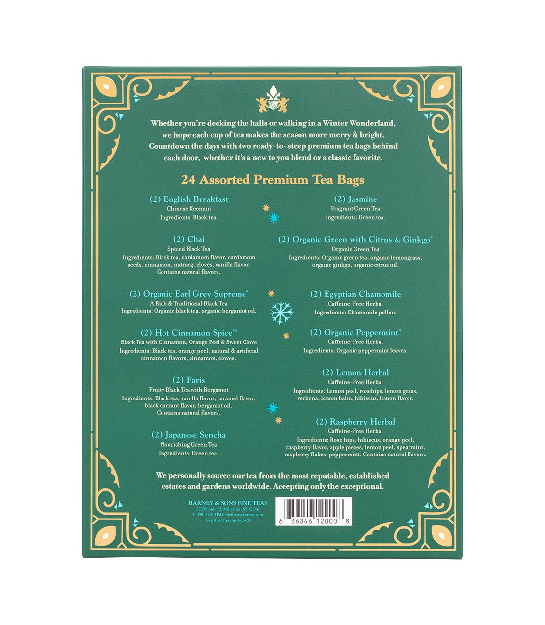 Harney & Sons Fine Teas 12 Days of Tea Winter Countdown