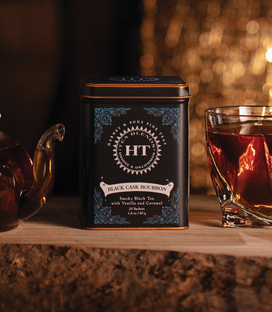 Harney & Sons Fine Teas Black Cask Bourbon, HT Tin of 20 Sachets
