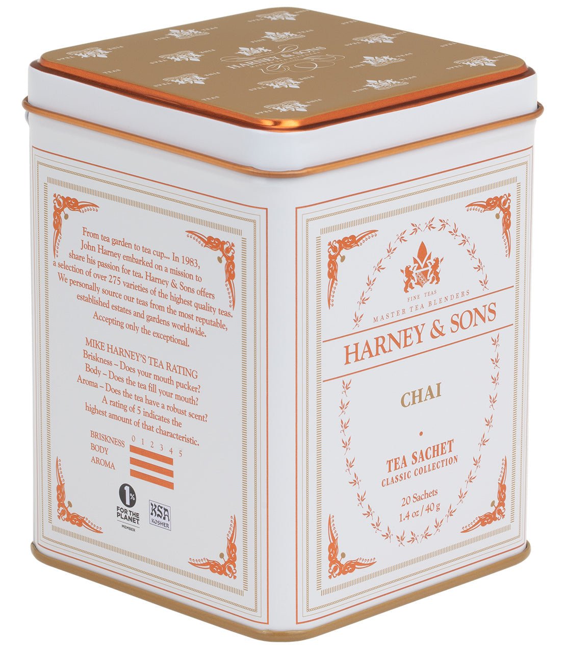 Harney & Sons Fine Teas Chai, Classic Tin of 20 Sachets