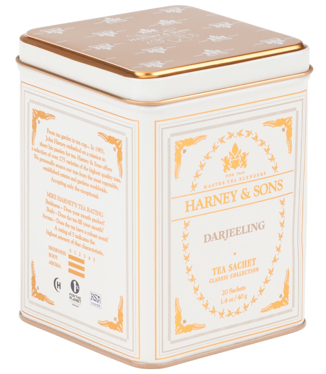 Harney & Sons Fine Teas Darjeeling, Classic Tin of 20 Sachets