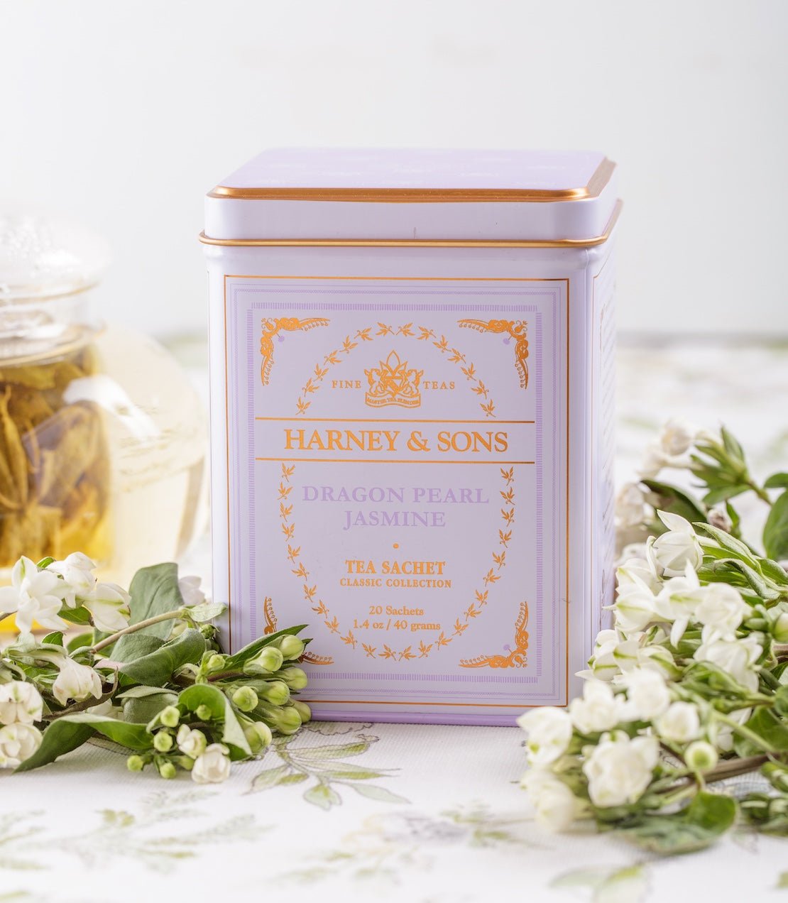 Harney & Sons Fine Teas Dragon Pearl Jasmine, Classic Tin of 20 Sachets