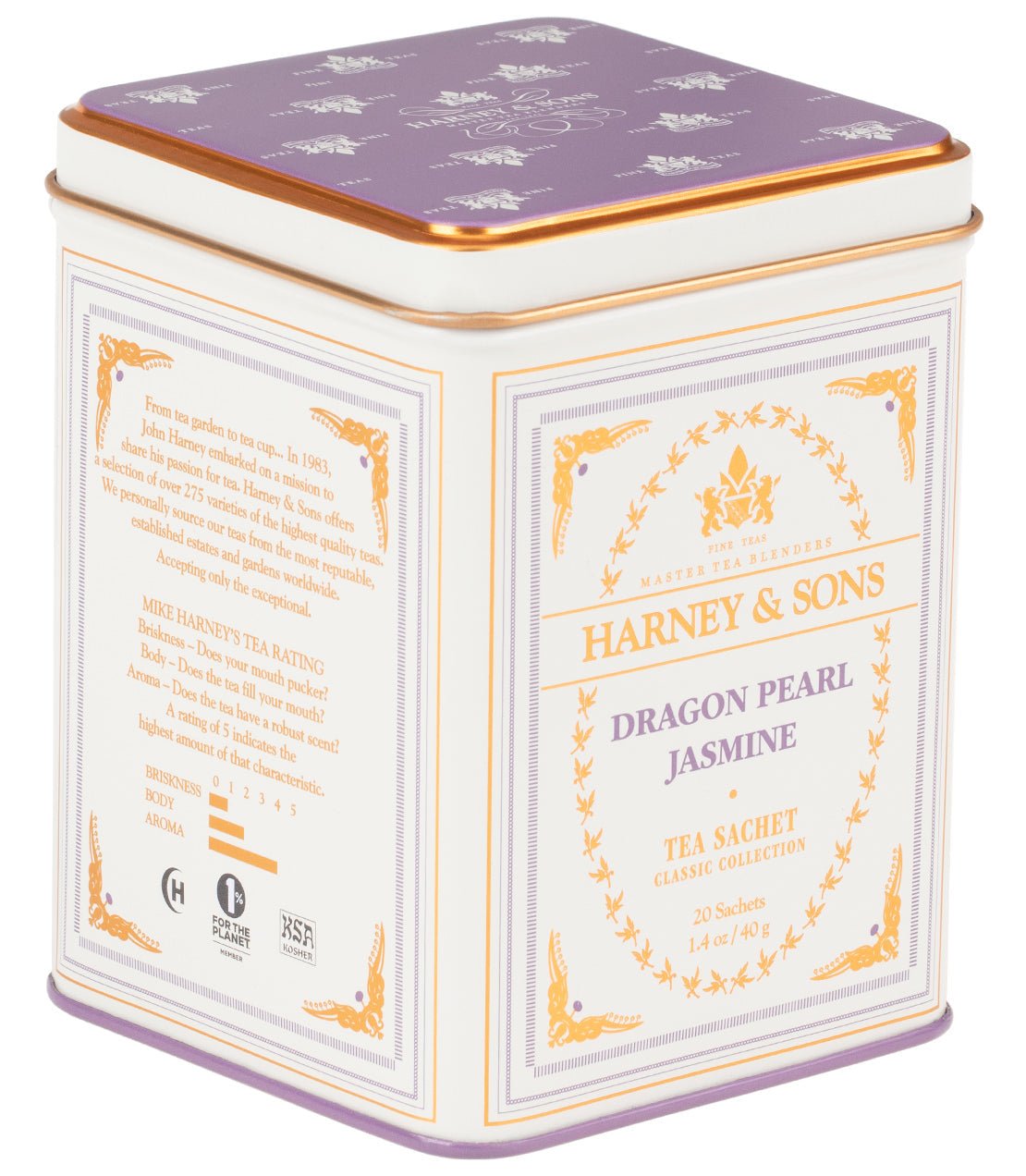 Harney & Sons Fine Teas Dragon Pearl Jasmine, Classic Tin of 20 Sachets
