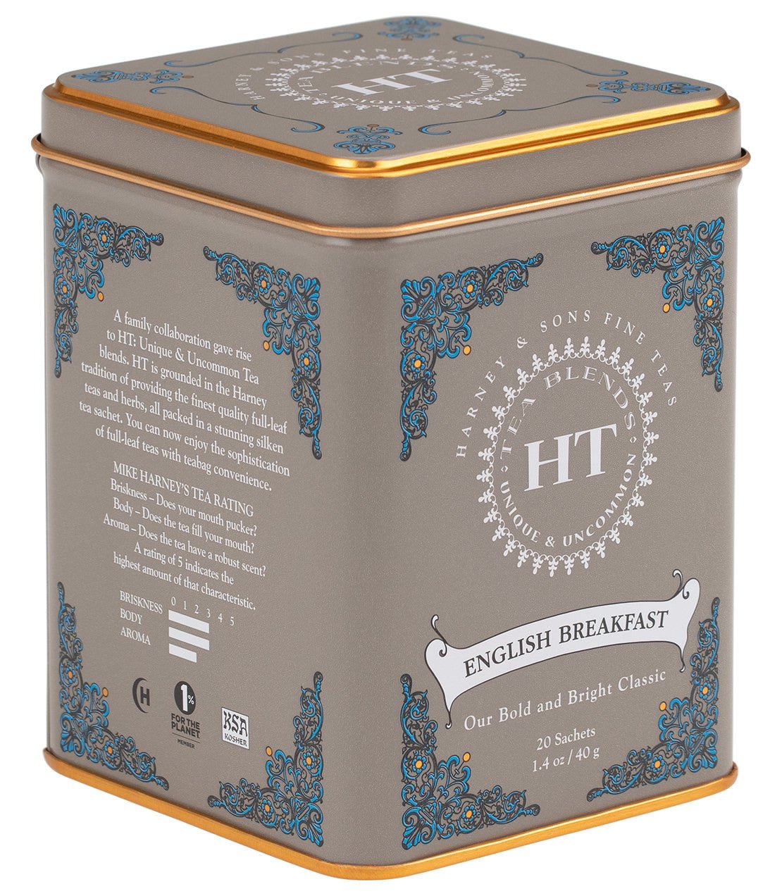 Harney & Sons Fine Teas English Breakfast, HT Tin of 20 Sachets