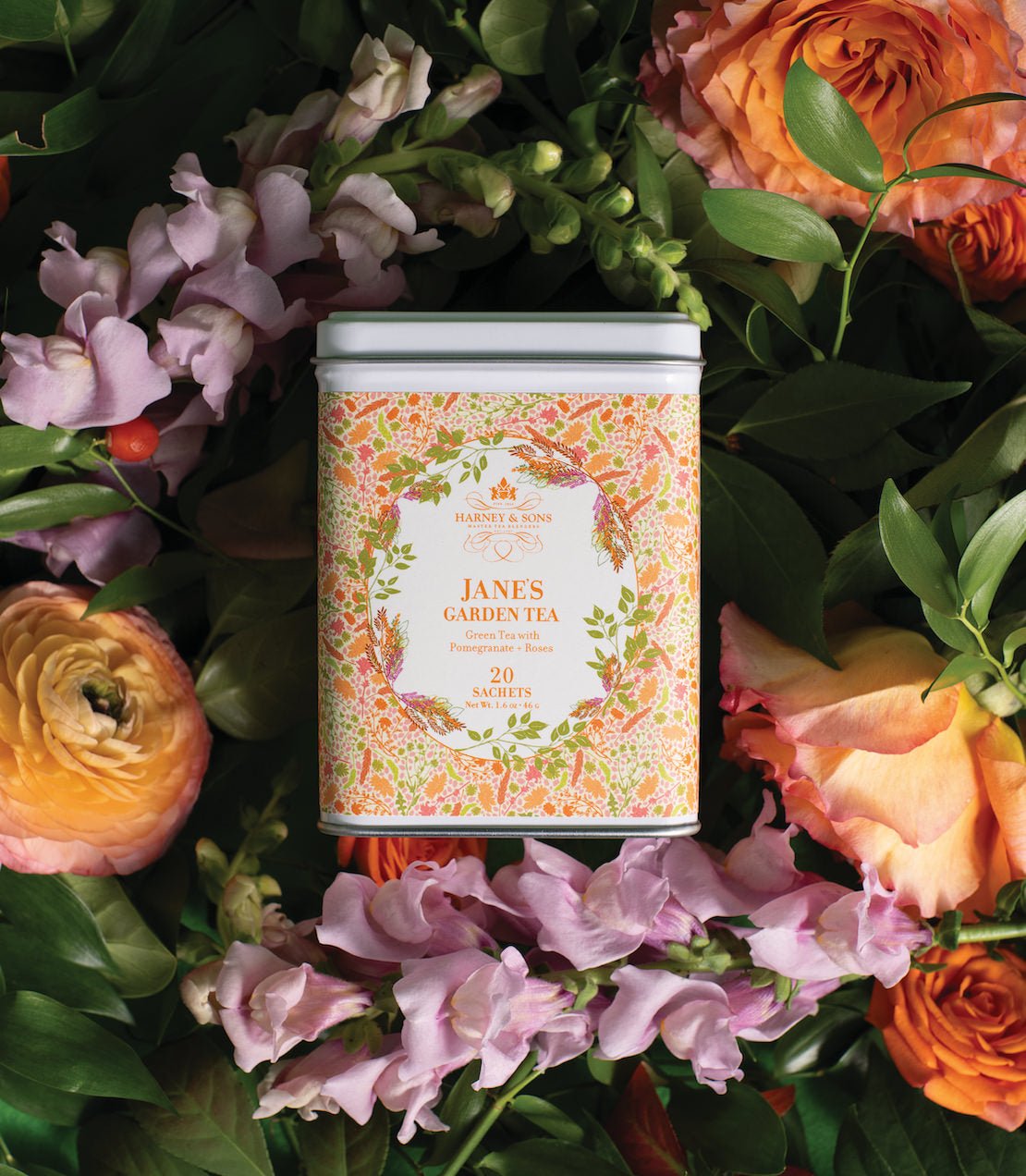 Harney & Sons Fine Teas Jane's Garden Tea, Tin of 20 Sachets