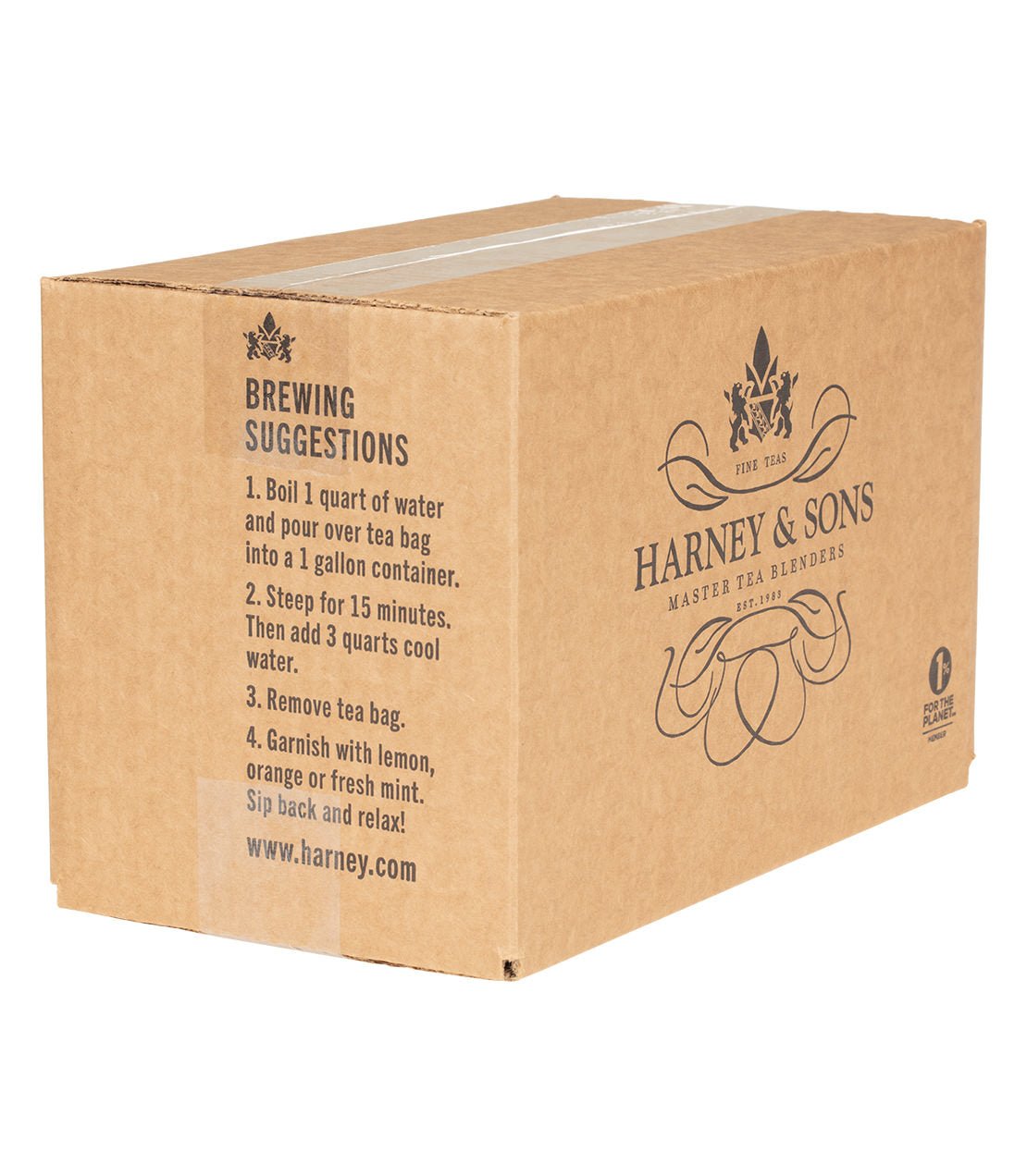 Harney & Sons Fine Teas Plain Green Fresh Brew Iced Tea, Box of 50 Pouches