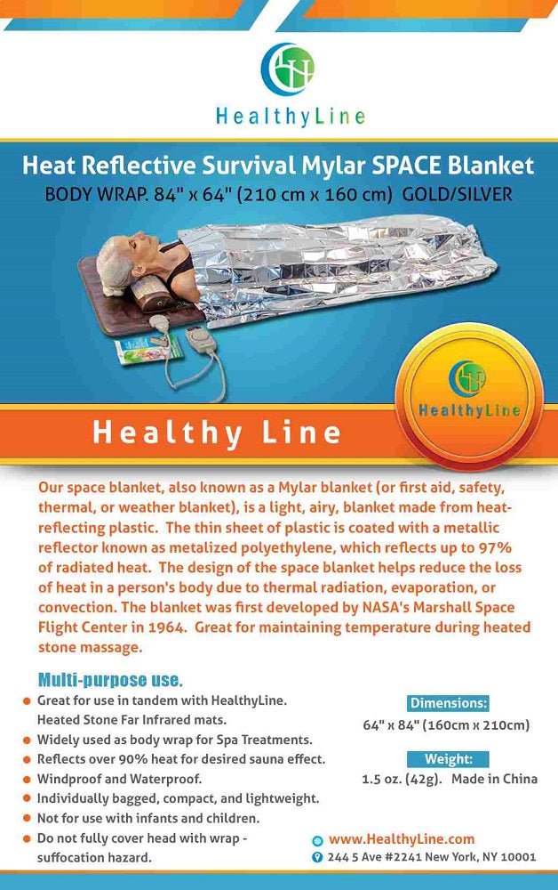 HealthyLine Mylar Thermal Space Blanket | FIR Sauna Wrap