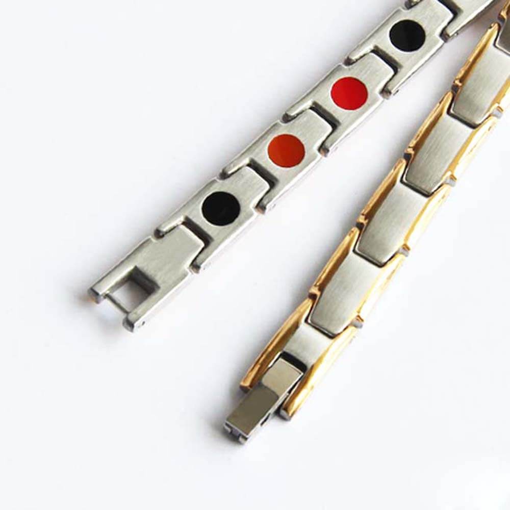 HealthyLine Stainless Steel Energy Bracelet 4 - in - 1. 2 Colors available. Model B001W