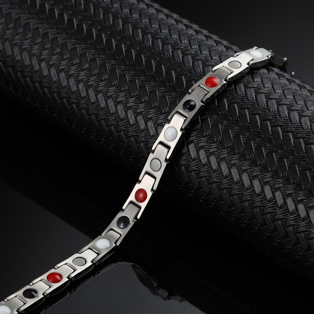 HealthyLine Stainless Steel Energy Bracelet 4 - in - 1. 2 Colors available. Model B001W