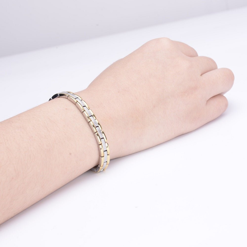 HealthyLine Stainless Steel Energy Bracelet 4 - in - 1. 2 Colors available. Model B029