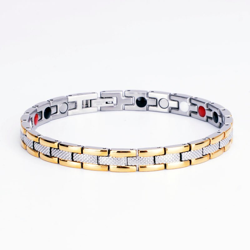 HealthyLine Stainless Steel Energy Bracelet 4 - in - 1. 2 Colors available. Model B029