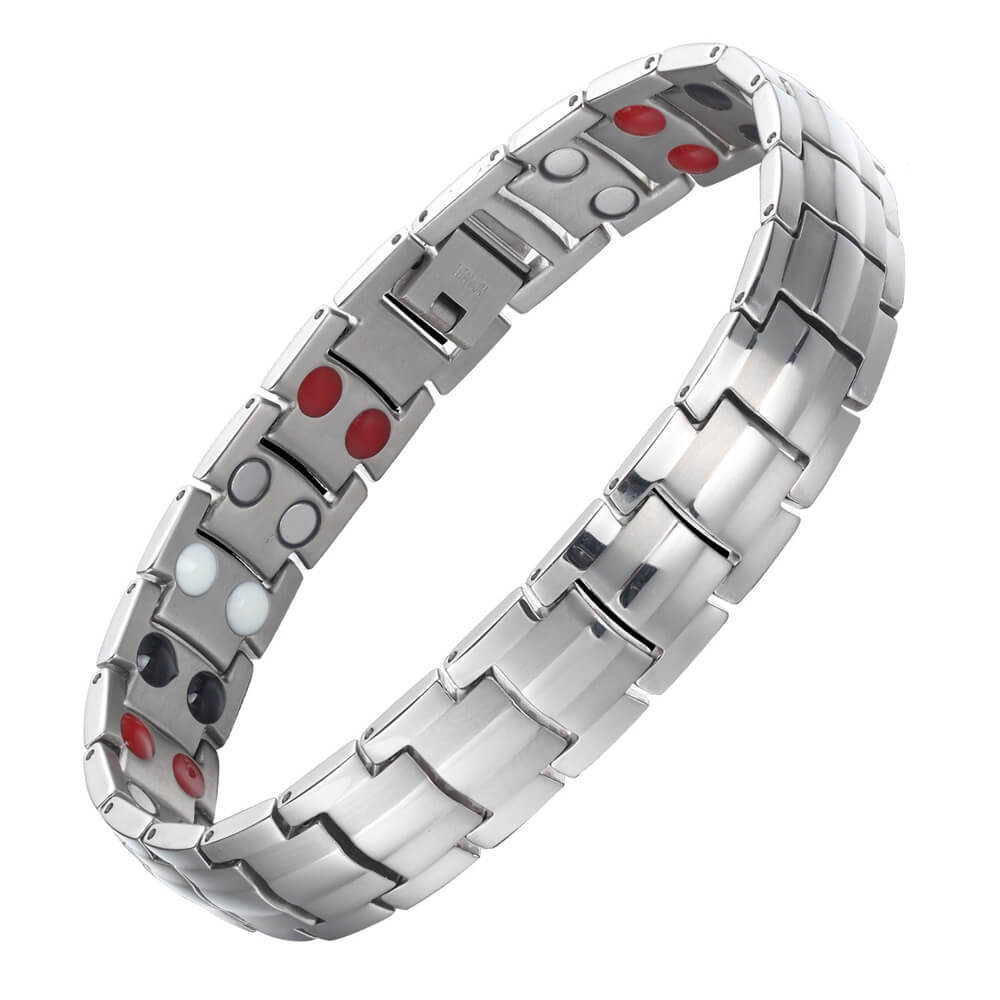HealthyLine Stainless Steel Energy Bracelet 4 - in - 1. 2 Colors available. Model B049