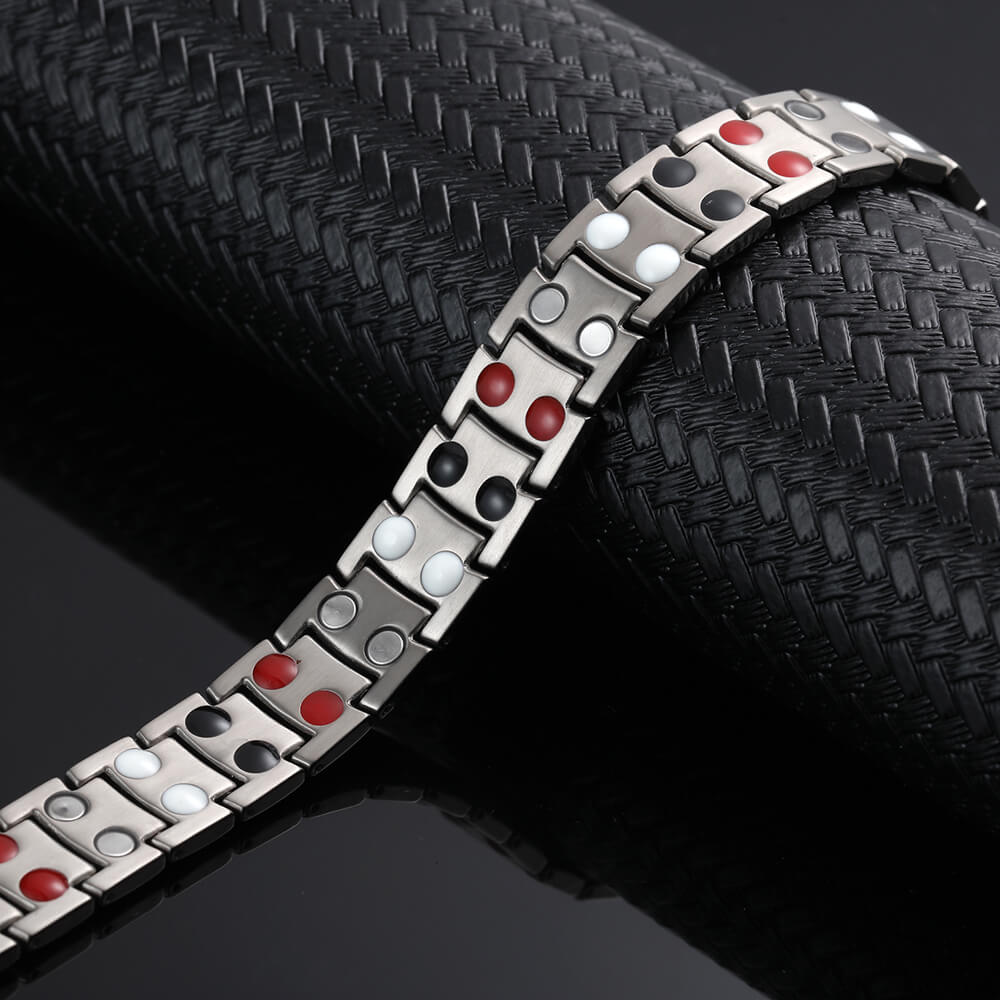 HealthyLine Stainless Steel Energy Bracelet 4 - in - 1. 2 Colors available. Model B049