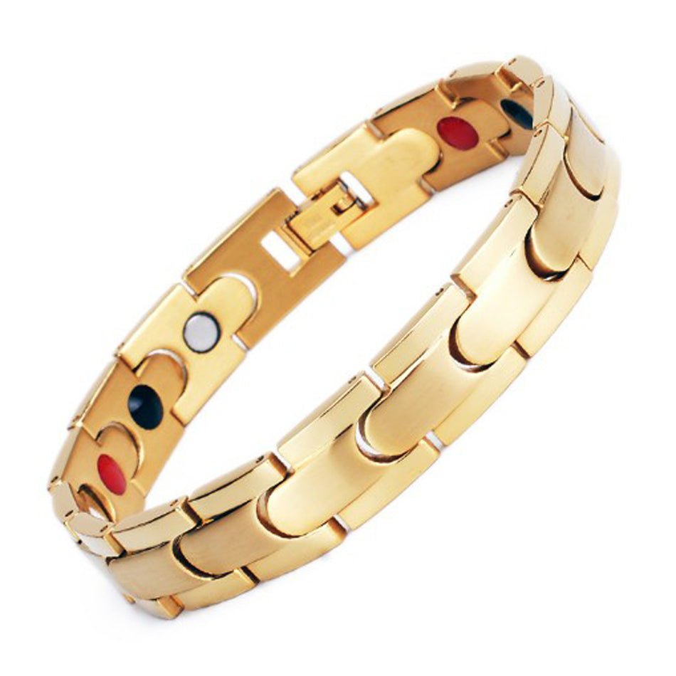 HealthyLine Stainless Steel Energy Bracelet 4 - in - 1. 2 Colors available. Model B113