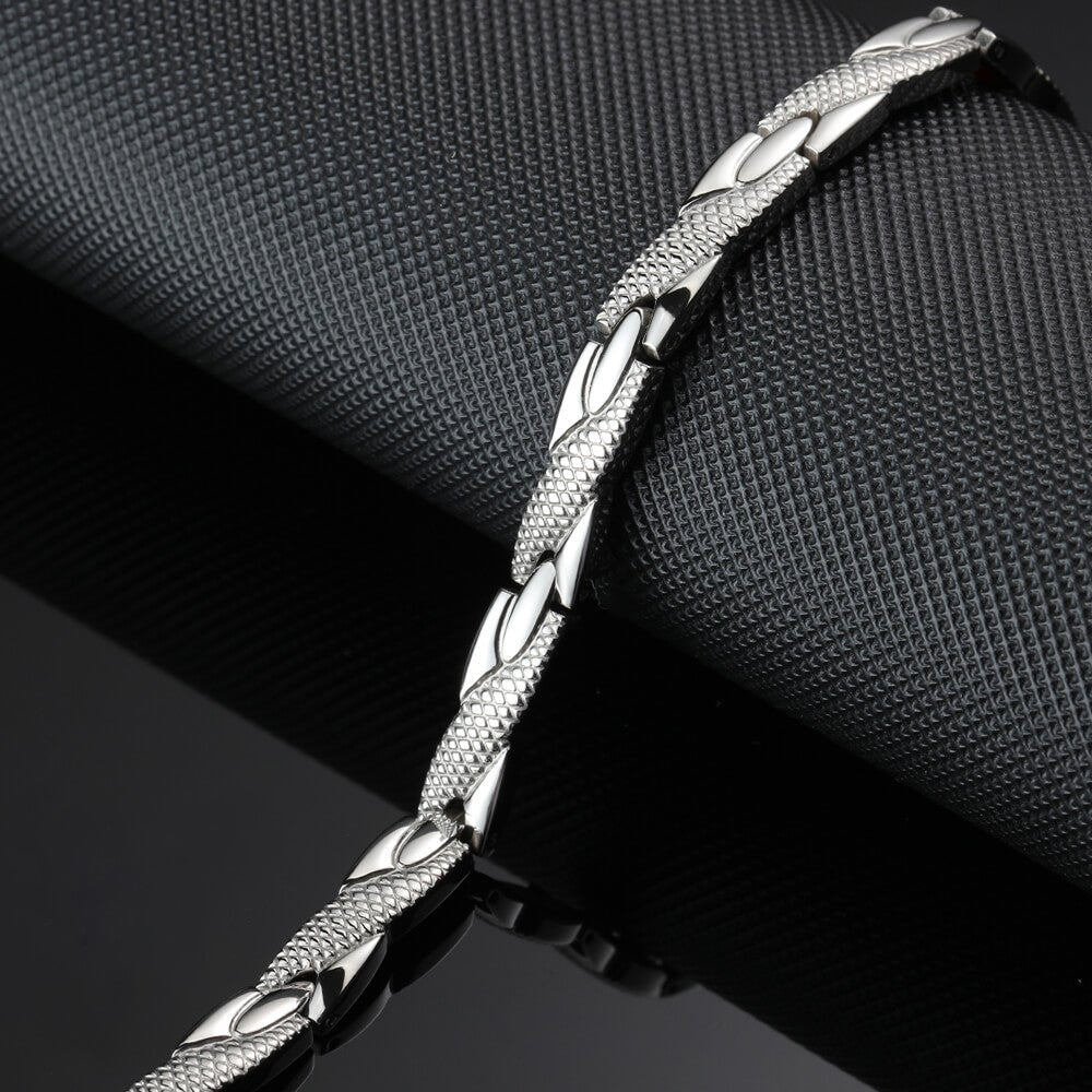 HealthyLine Stainless Steel Energy Bracelet 4 - in - 1. 2 Colors available. Models B025