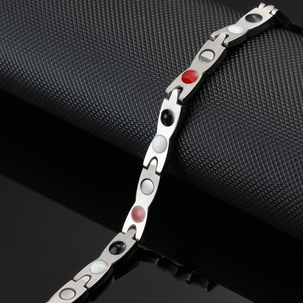 HealthyLine Stainless Steel Energy Bracelet 4 - in - 1. 2 Colors available. Models B025
