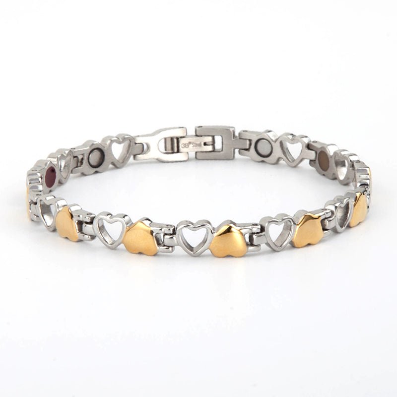 HealthyLine Stainless Steel Energy Bracelet 4 - in - 1. 9 Colors available. Model B041 - Hearts