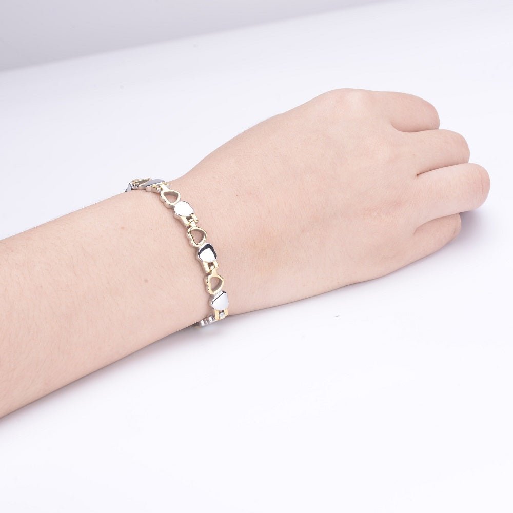 HealthyLine Stainless Steel Energy Bracelet 4 - in - 1. 9 Colors available. Model B041 - Hearts