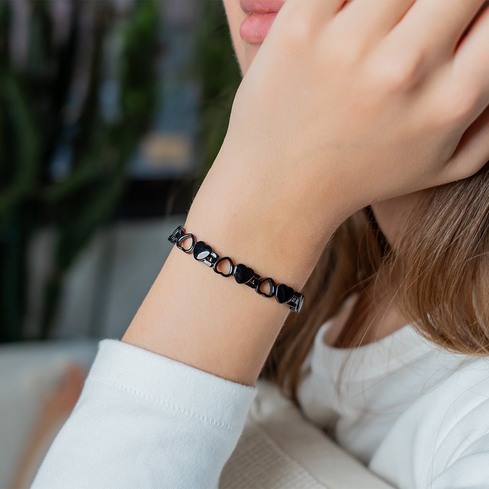 HealthyLine Stainless Steel Energy Bracelet 4 - in - 1. 9 Colors available. Model B041 - Hearts