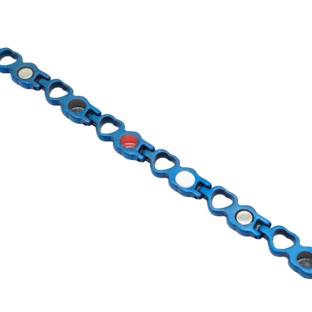 HealthyLine Stainless Steel Energy Bracelet 4 - in - 1. Blue Color. Model BR - S - 149