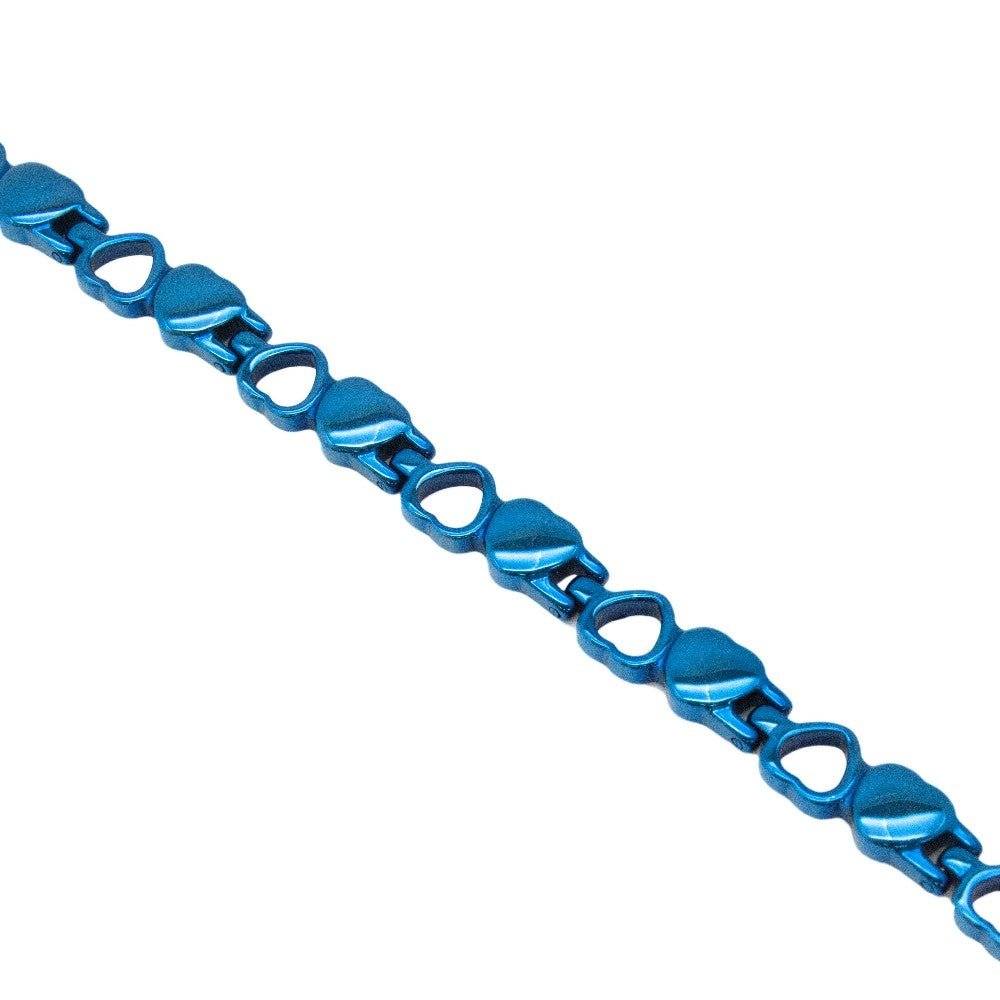 HealthyLine Stainless Steel Energy Bracelet 4 - in - 1. Blue Color. Model BR - S - 149