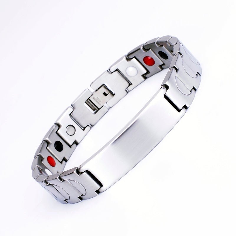 HealthyLine Stainless Steel Energy Bracelet 4 - in - 1. Silver color. Model SY050