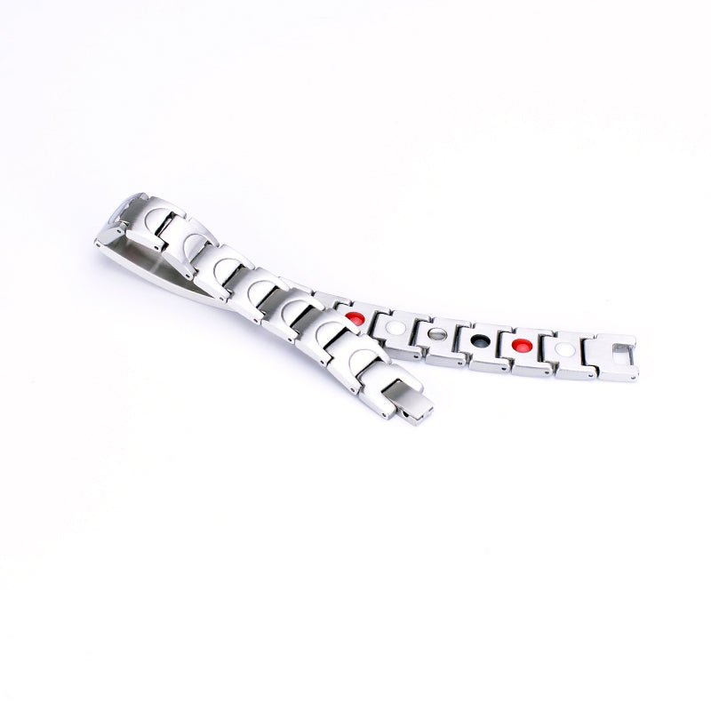 HealthyLine Stainless Steel Energy Bracelet 4 - in - 1. Silver color. Model SY050