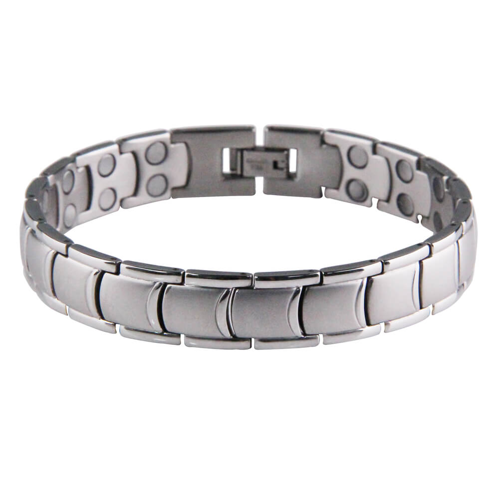 HealthyLine Stainless Steel Magnetic Power Bracelet. Silver Color. Model B011S