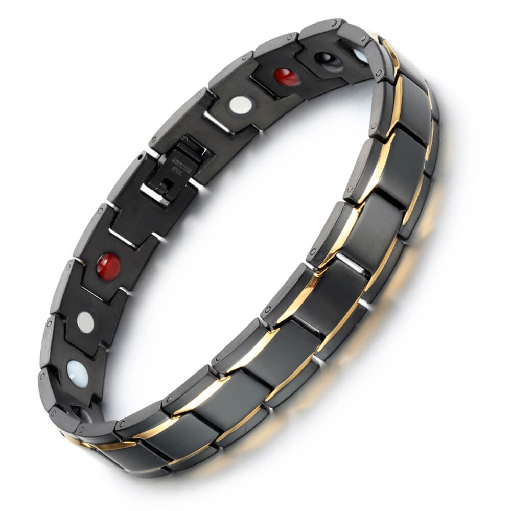 HealthyLine Stainless Steel Magnetic/Energy Bracelet 4 - in - 1. 4 Colors available. Model B001M