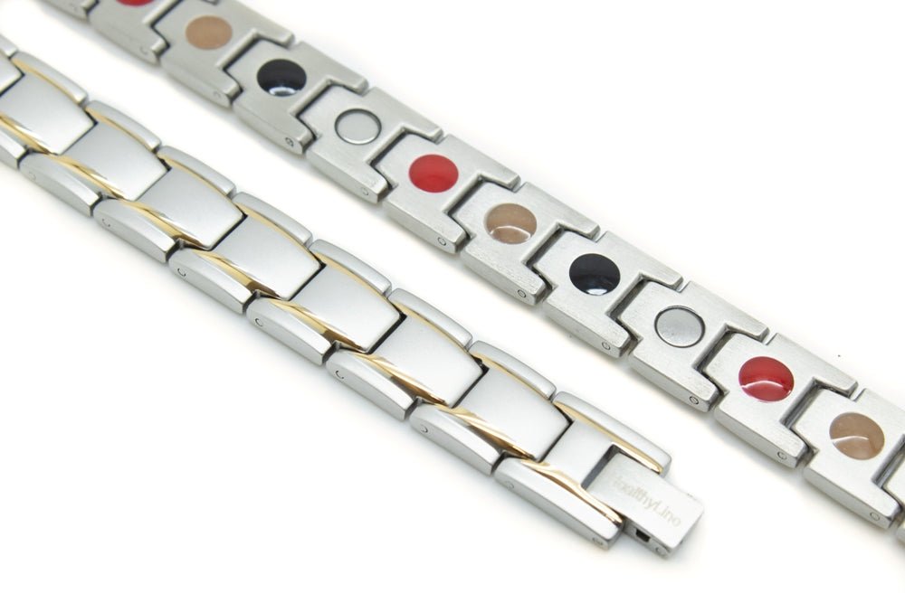 HealthyLine Stainless Steel Magnetic/Energy Bracelet 4 - in - 1. 4 Colors available. Model B001M