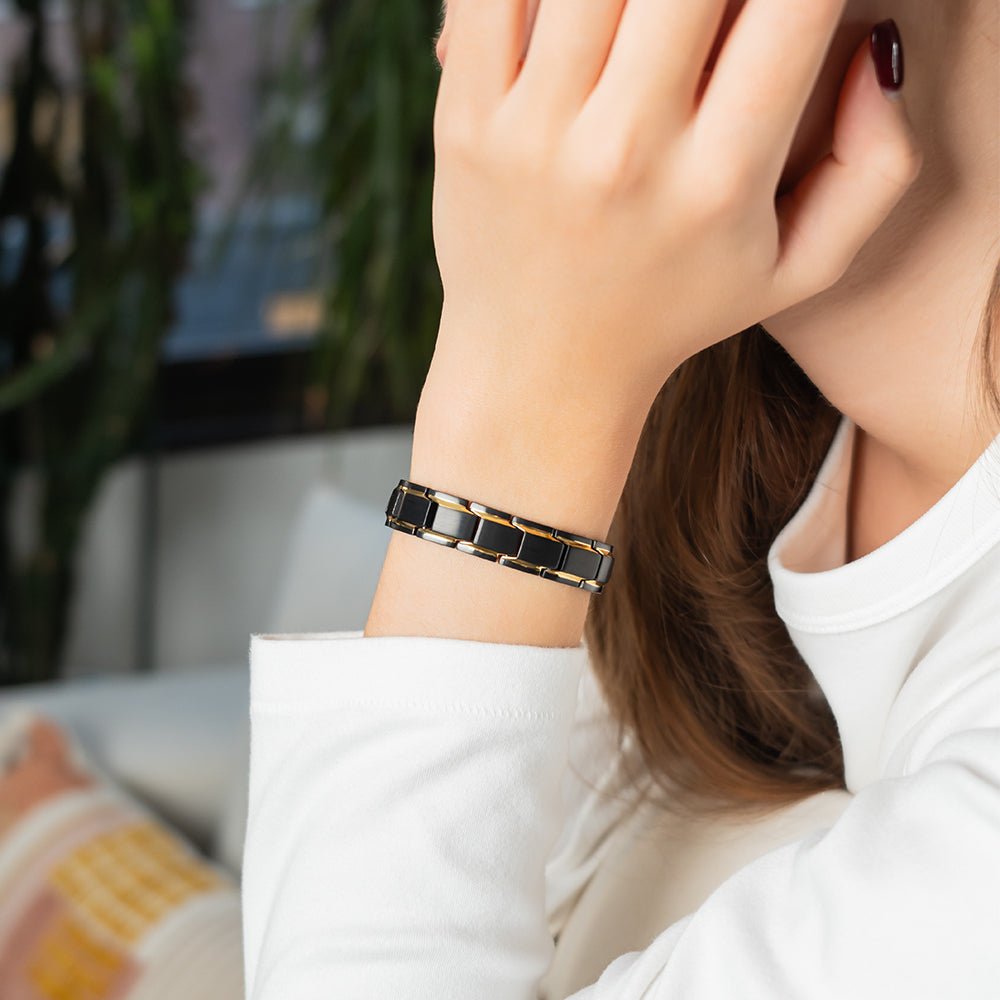 HealthyLine Stainless Steel Magnetic/Energy Bracelet 4 - in - 1. 4 Colors available. Model B001M