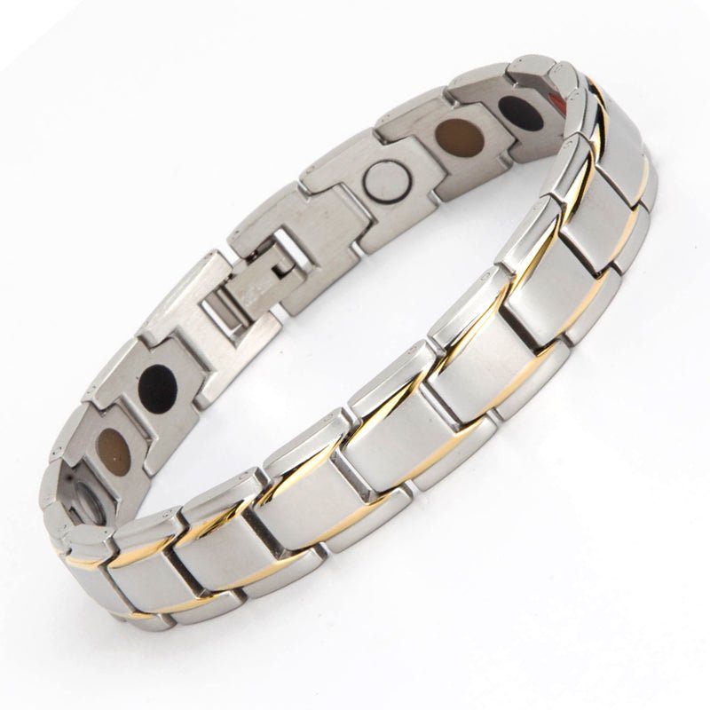 HealthyLine Stainless Steel Magnetic/Energy Bracelet 4 - in - 1. 4 Colors available. Model B001M