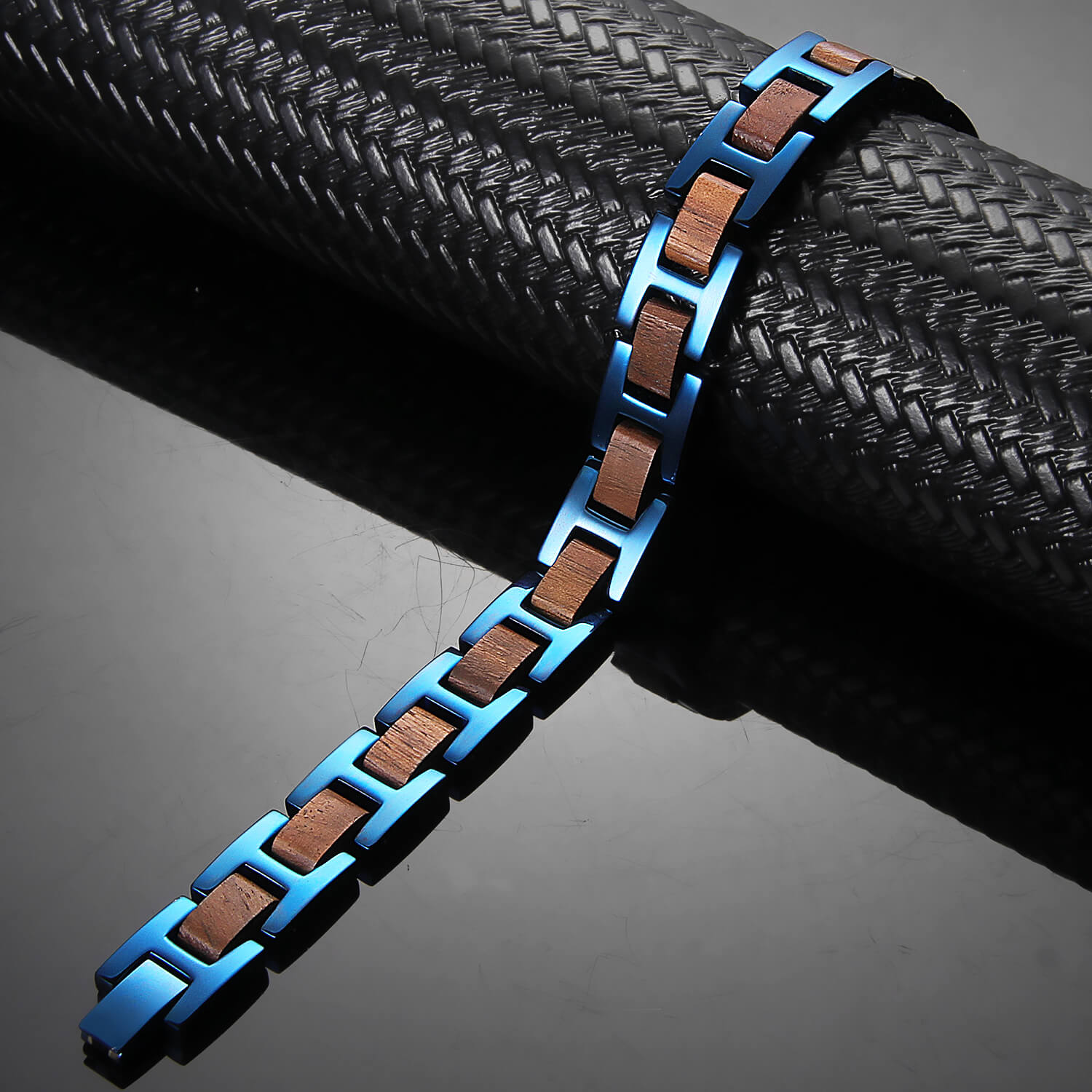 HealthyLine Wood and Stainless Steel Magnetic Bracelet. 3 Colors available. Model WB009