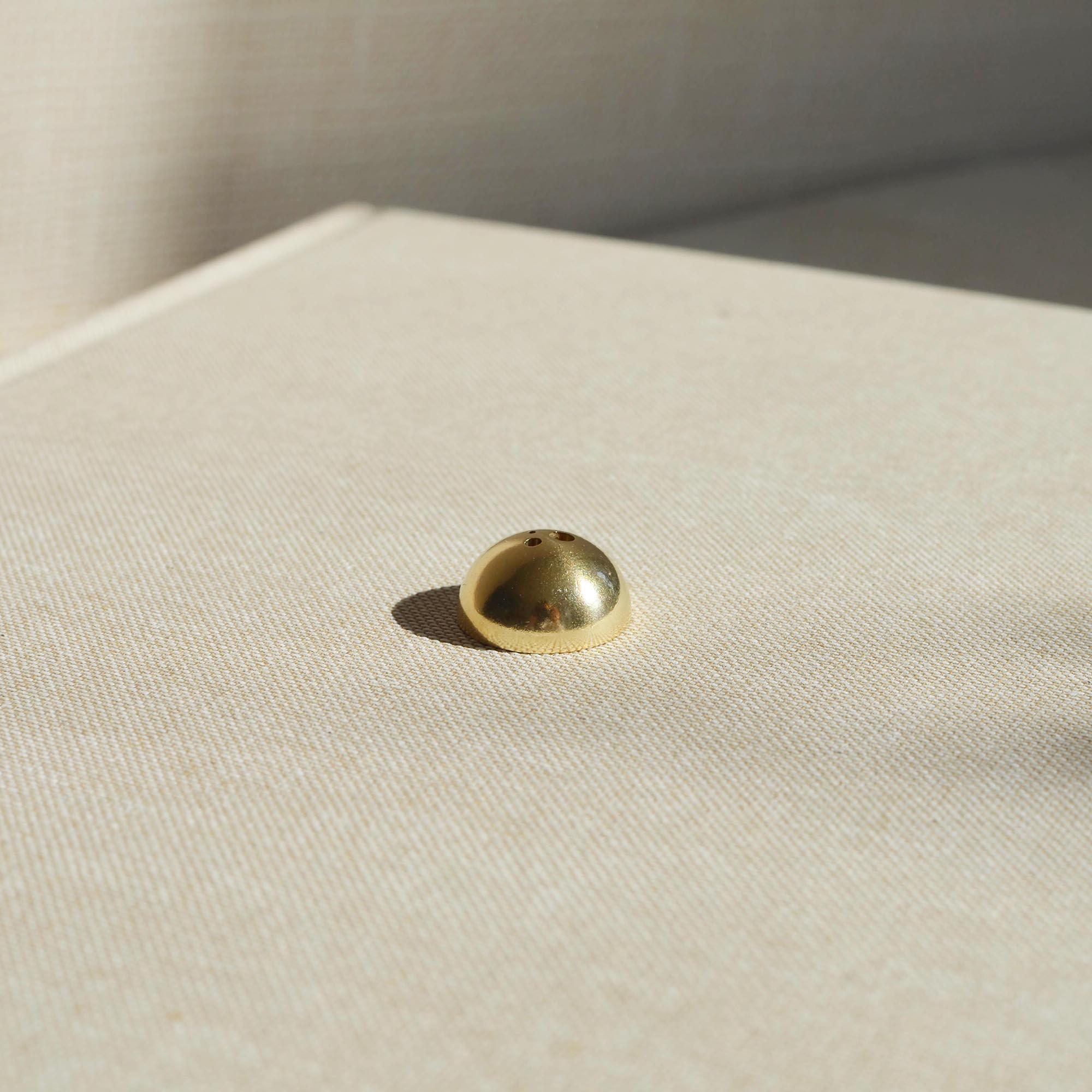 CEDAR AND MYRRH Hemisphere Brass Incense Holder