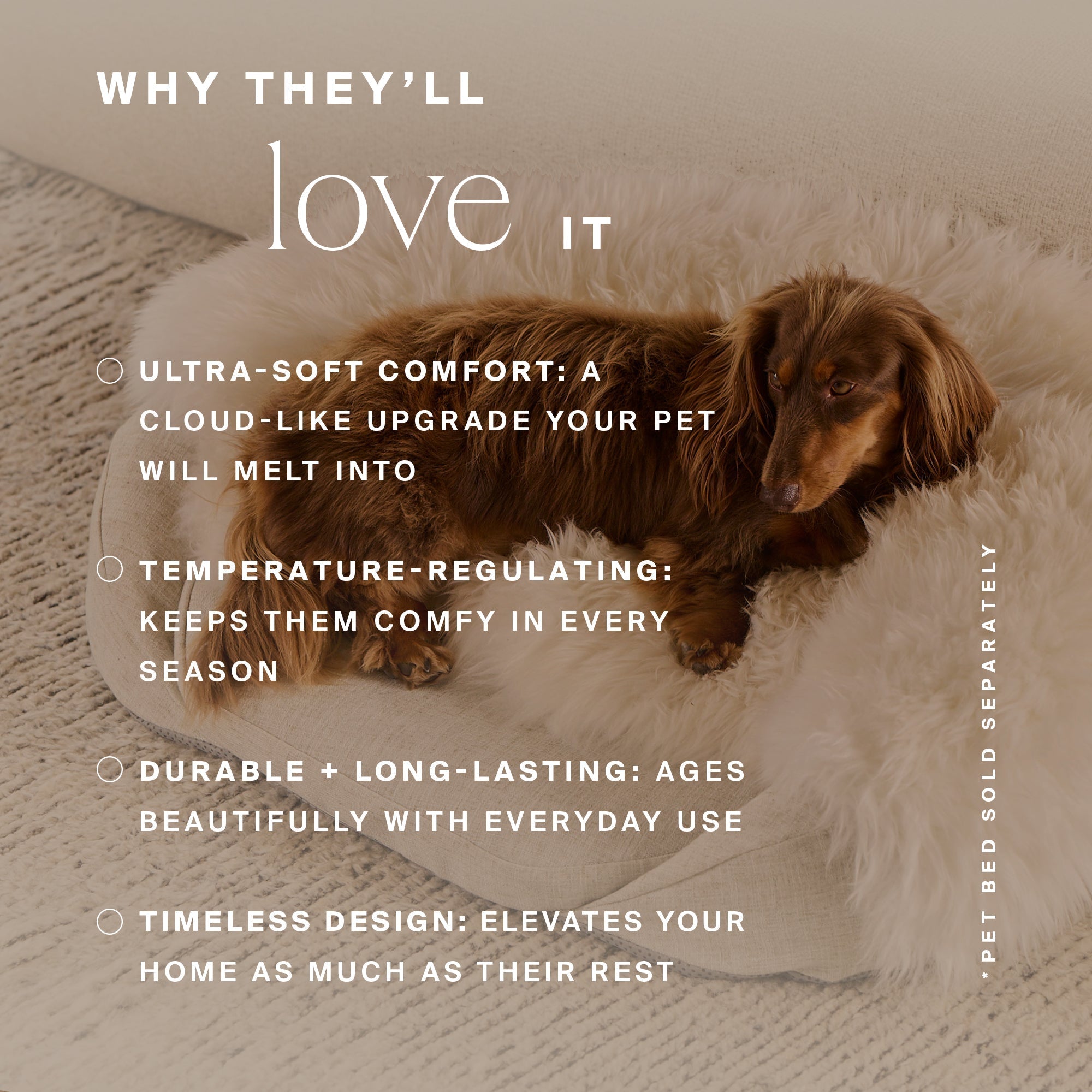 HigherDOSE Natural Sheep Shearling Pet Bed Cover