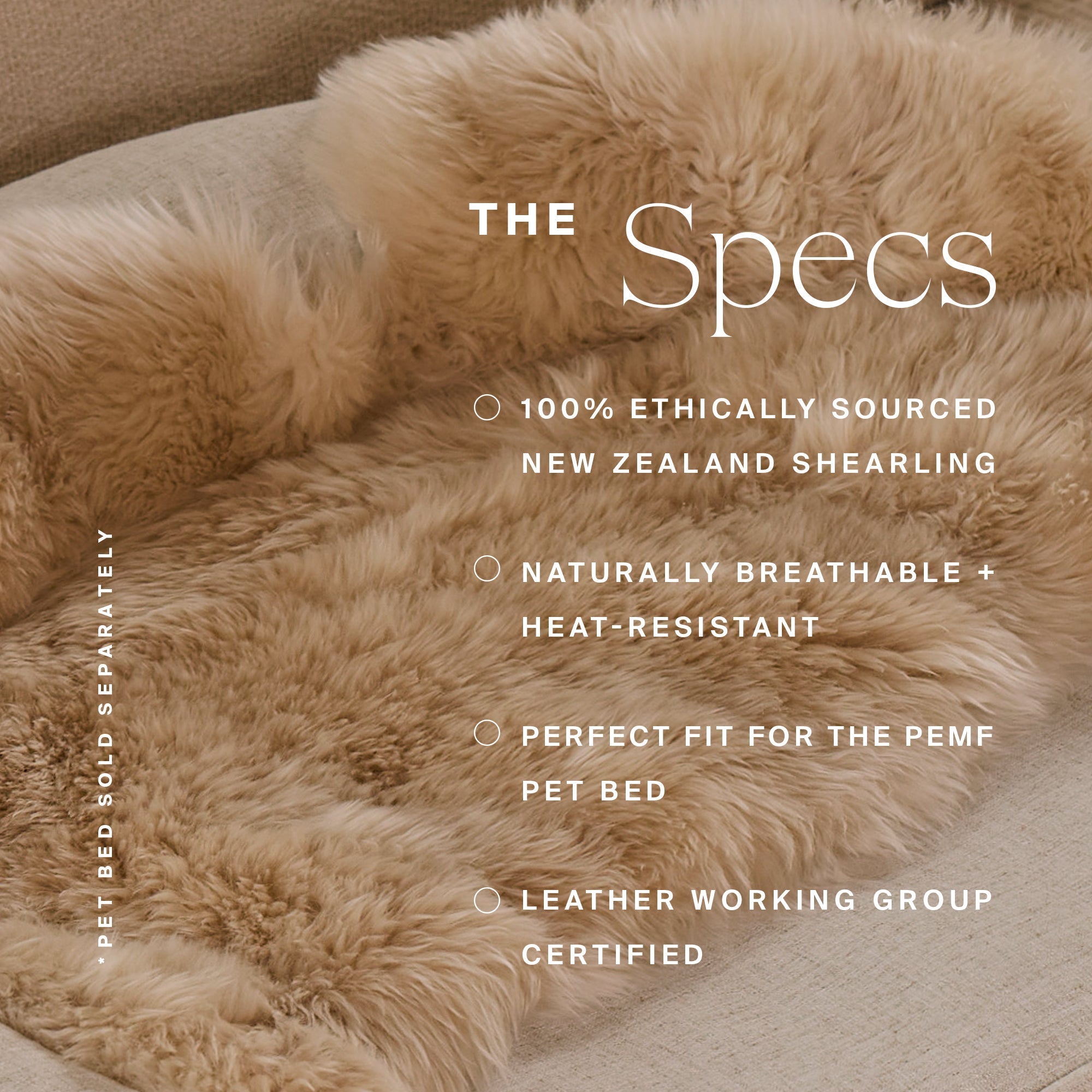 HigherDOSE Natural Sheep Shearling Pet Bed Cover