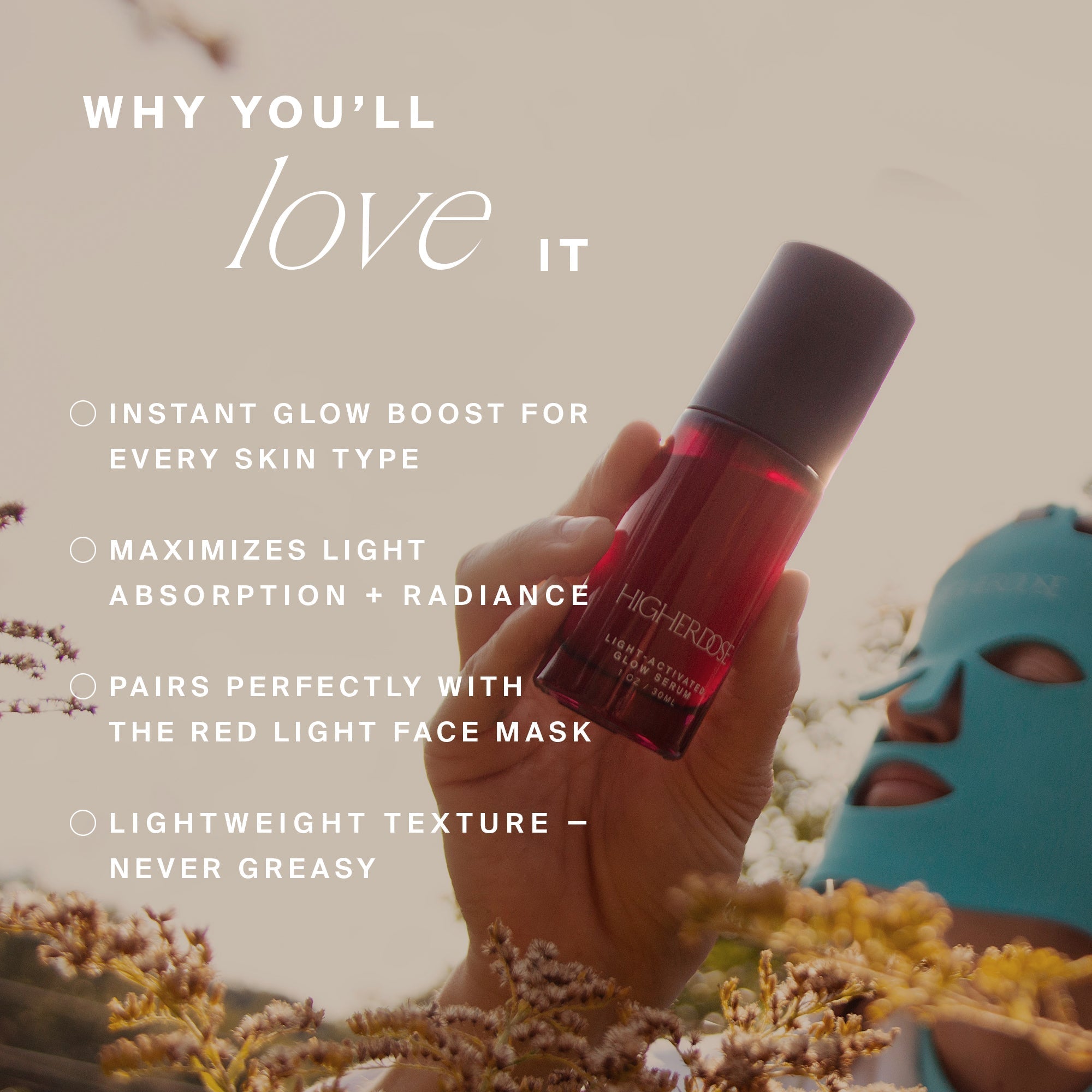 HigherDOSE Red Light Face Mask