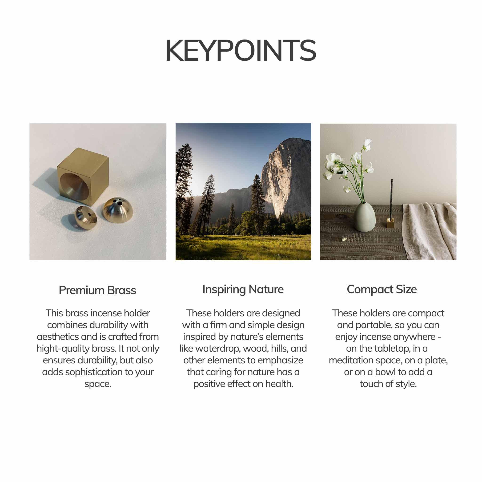 CEDAR AND MYRRH Cylinder Brass Incense Holder