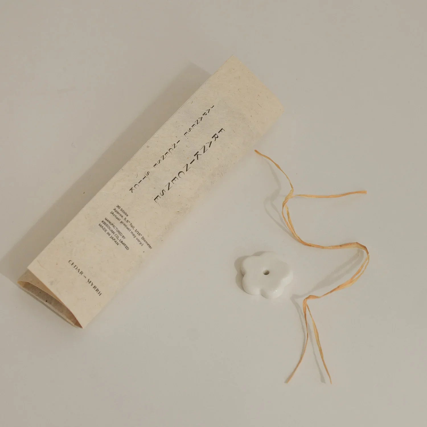 Frankincense Japanese Incense Stick Set - 30 Sticks with Ceramic Holder