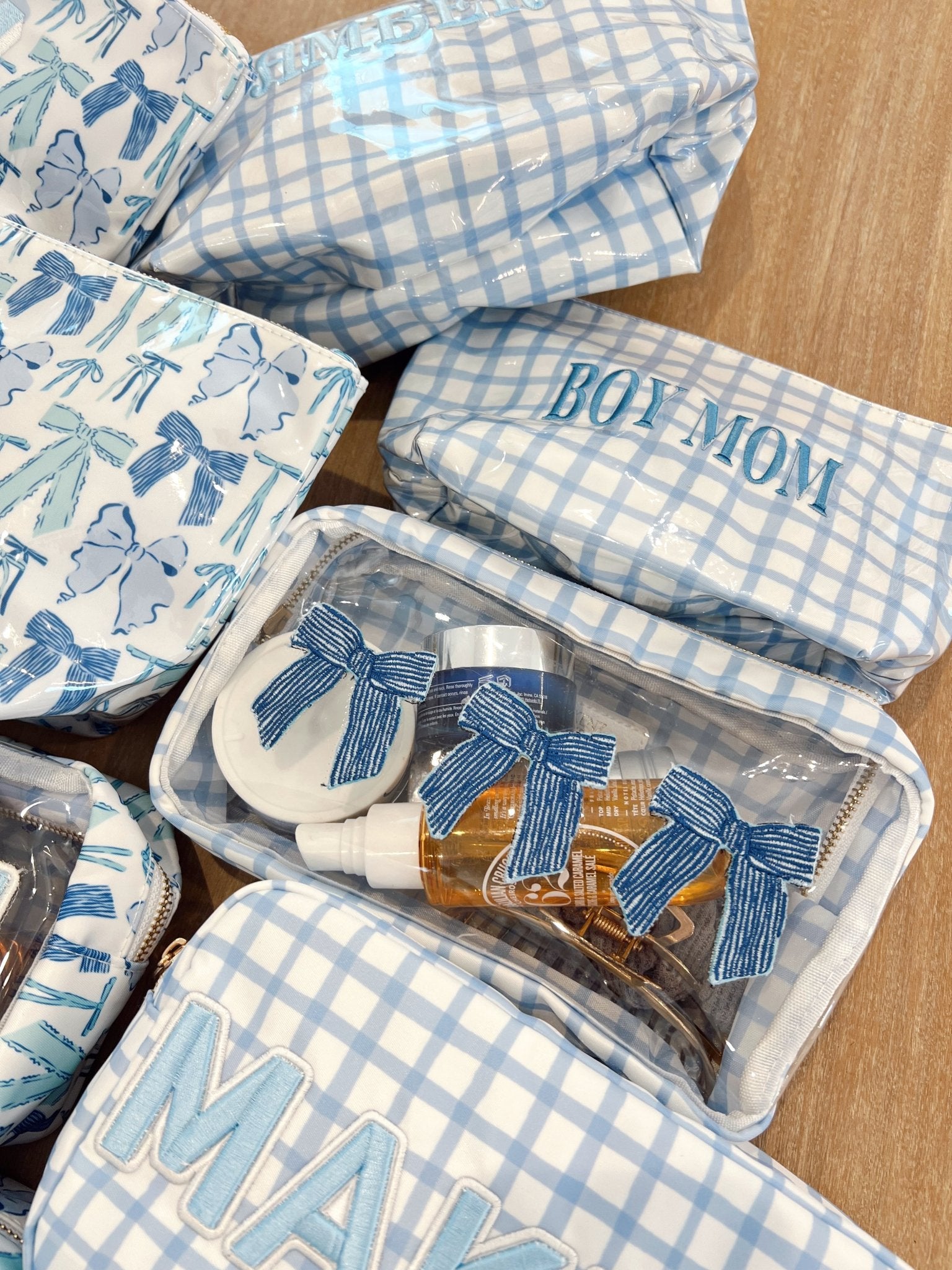 KenzKustomz 3 Bows - Blue Trellis Bag