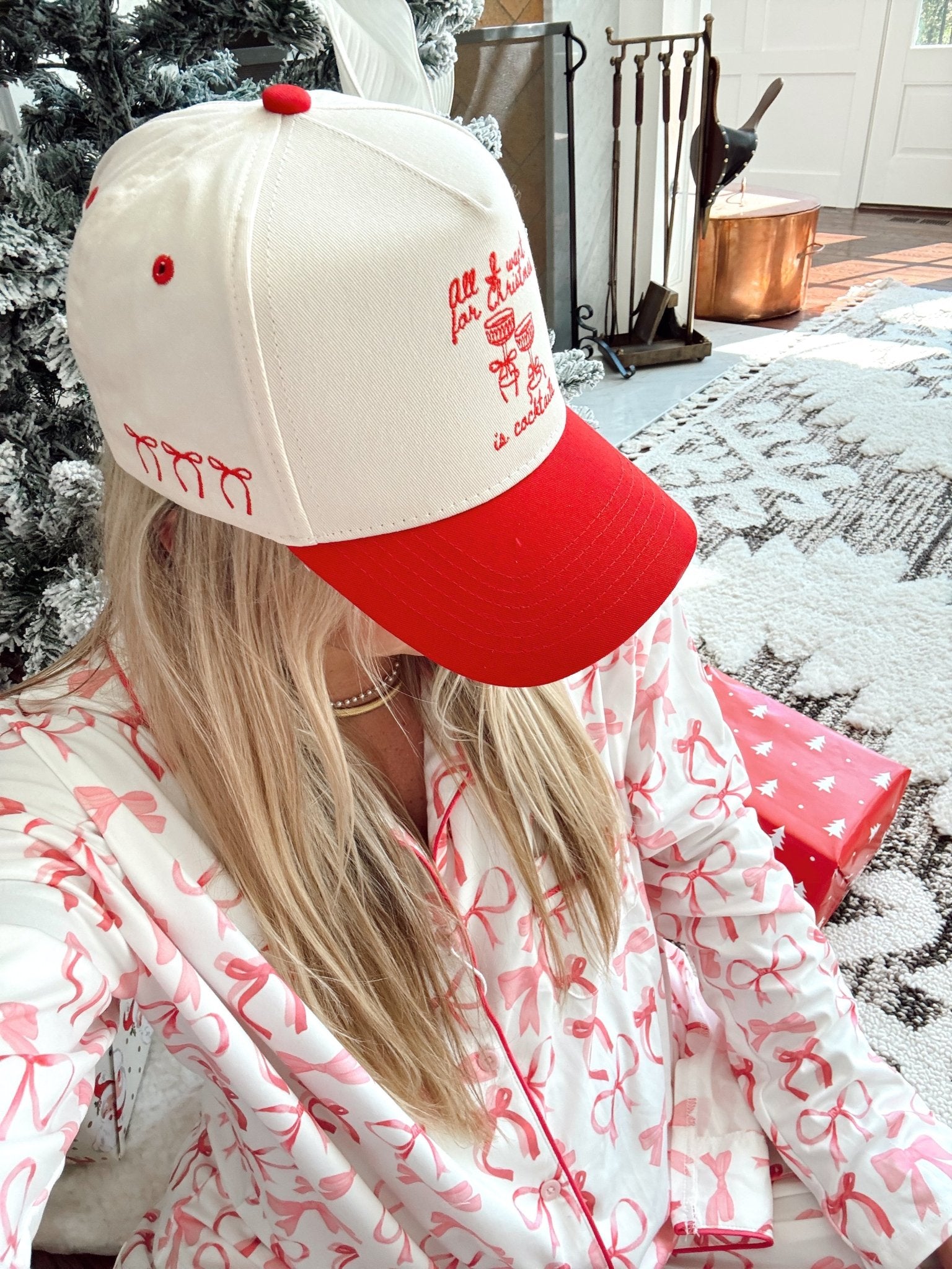 KenzKustomz All I Want for Christmas is Cocktails - Red Vintage Trucker Hat