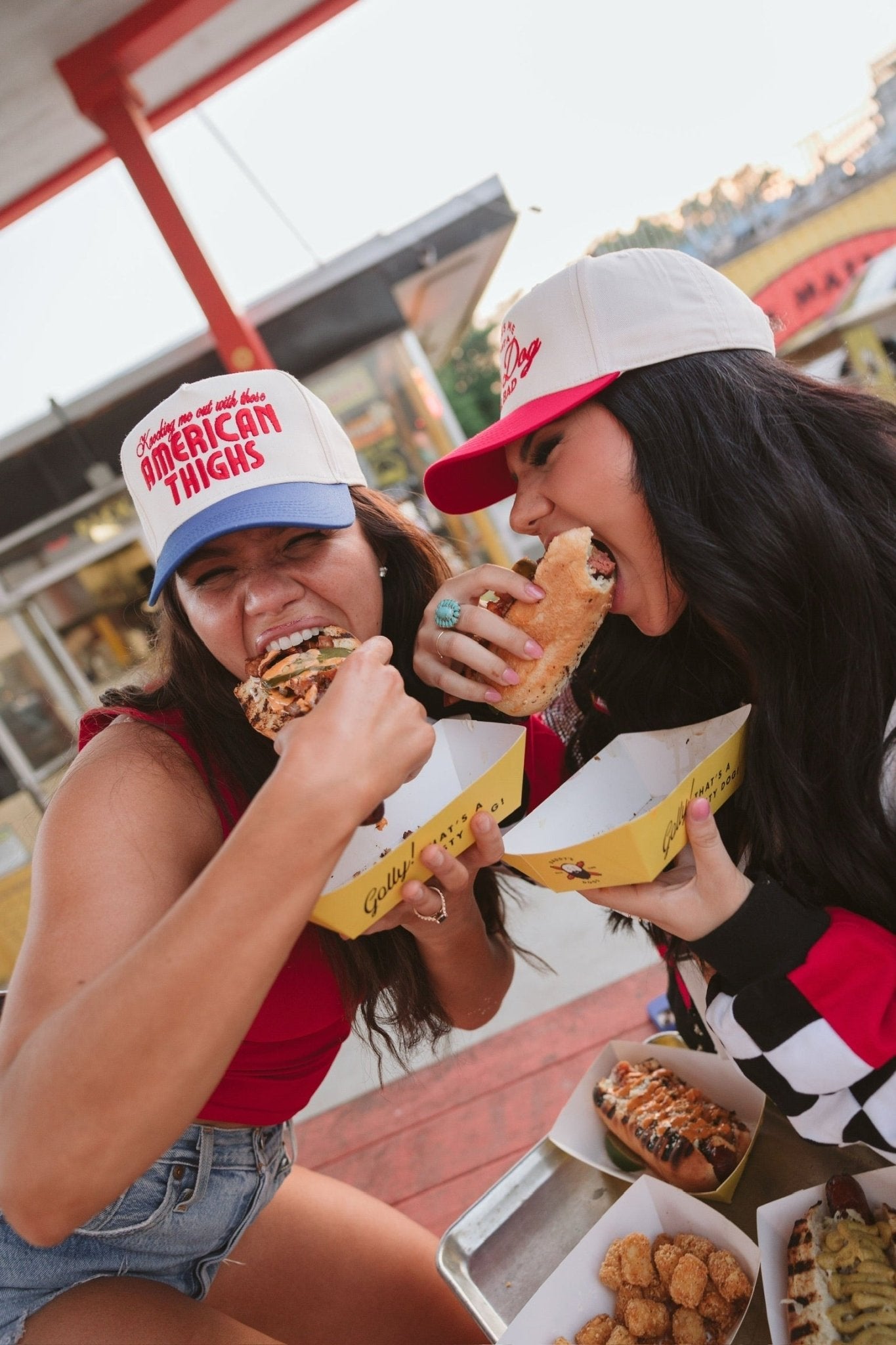 KenzKustomz American Thighs - Royal Blue Vintage Trucker Hat
