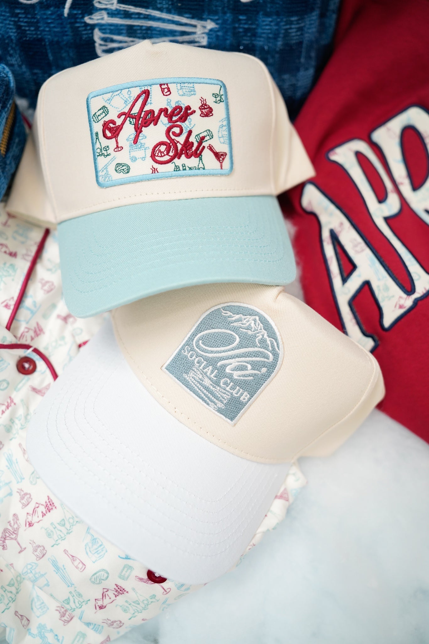 KenzKustomz Apres Ski - Baby Blue Vintage Trucker Hat