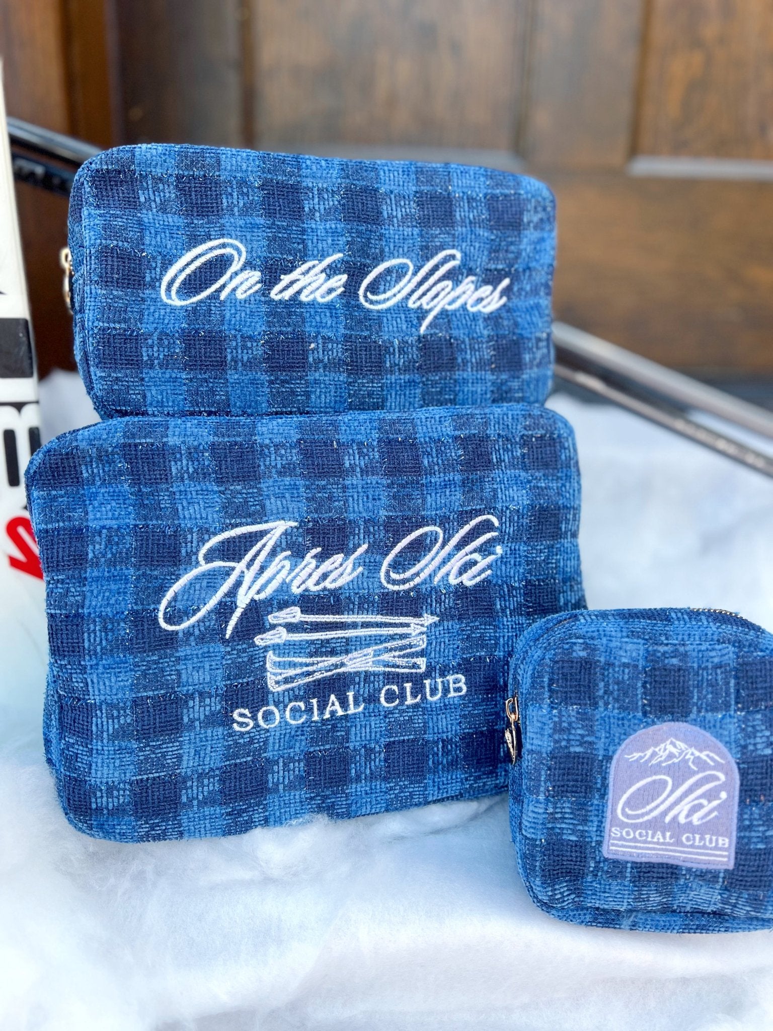 KenzKustomz Apres Ski Social Club - Navy Plaid XL Bag