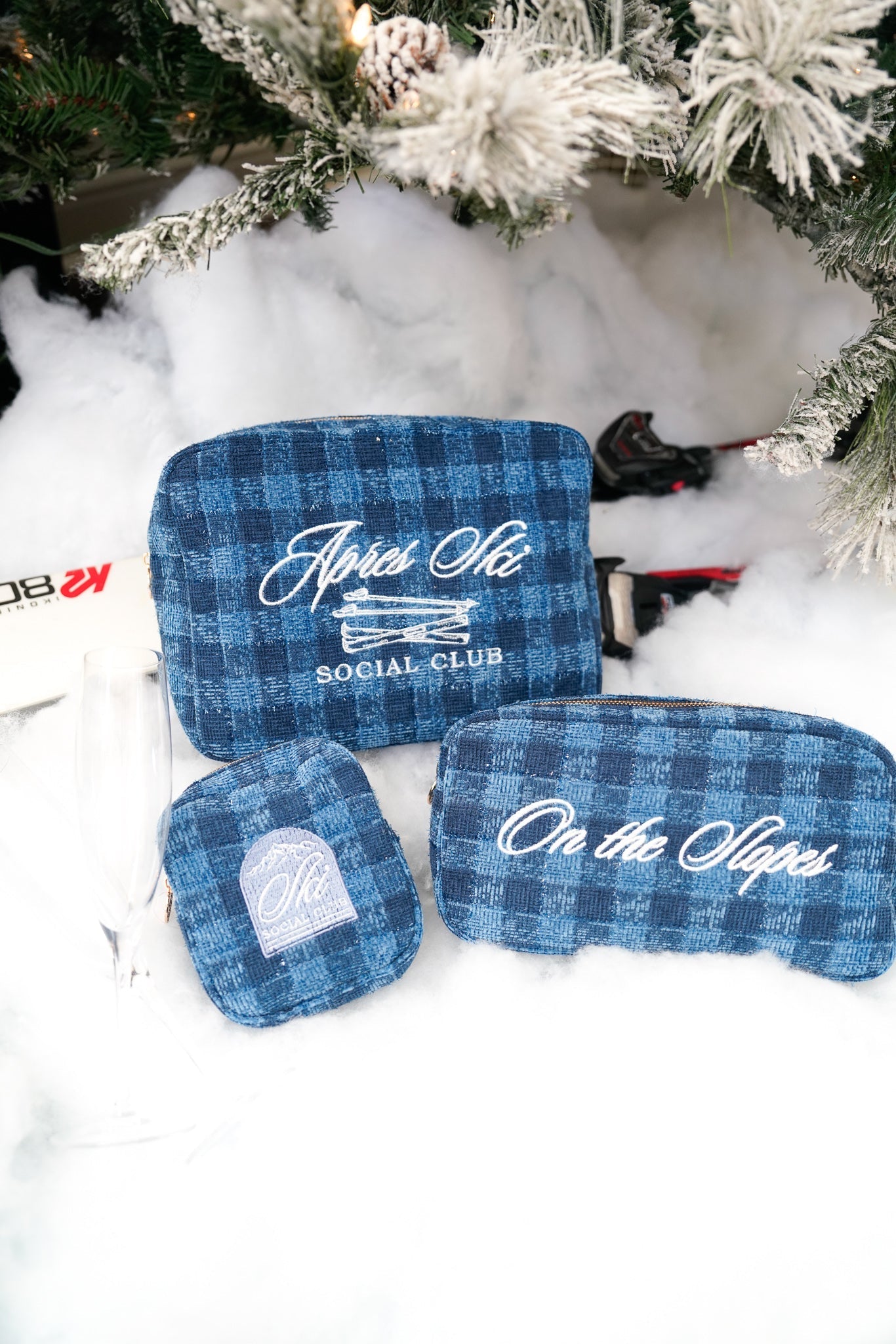 KenzKustomz Apres Ski Social Club - Navy Plaid XL Bag
