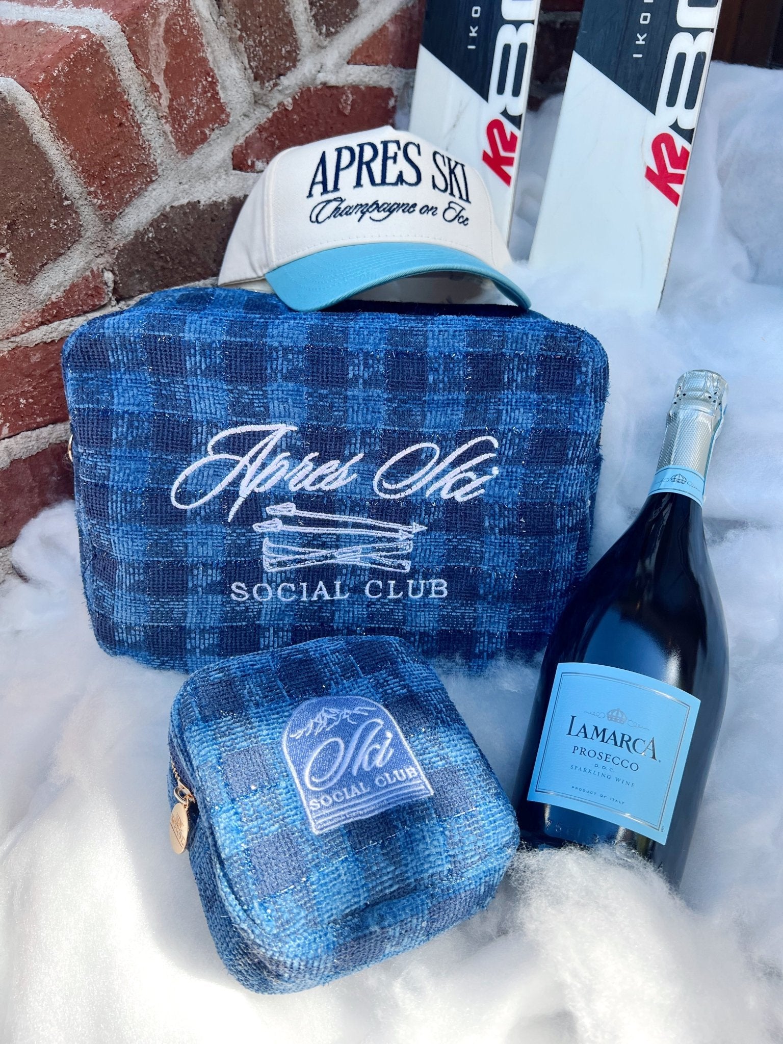 KenzKustomz Apres Ski Social Club - Navy Plaid XL Bag