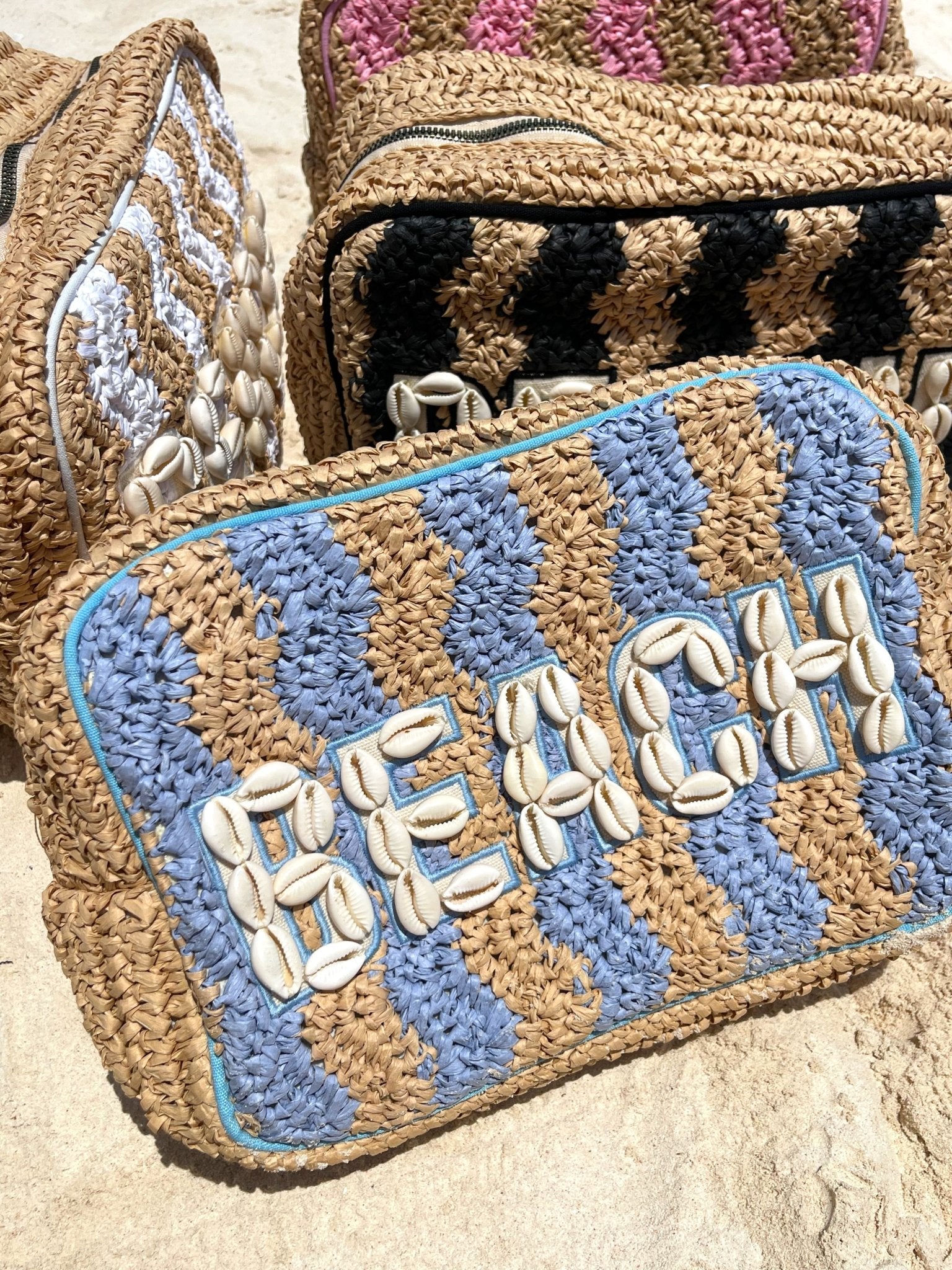 KenzKustomz Beach XL Makeup Bag with Puka Shells