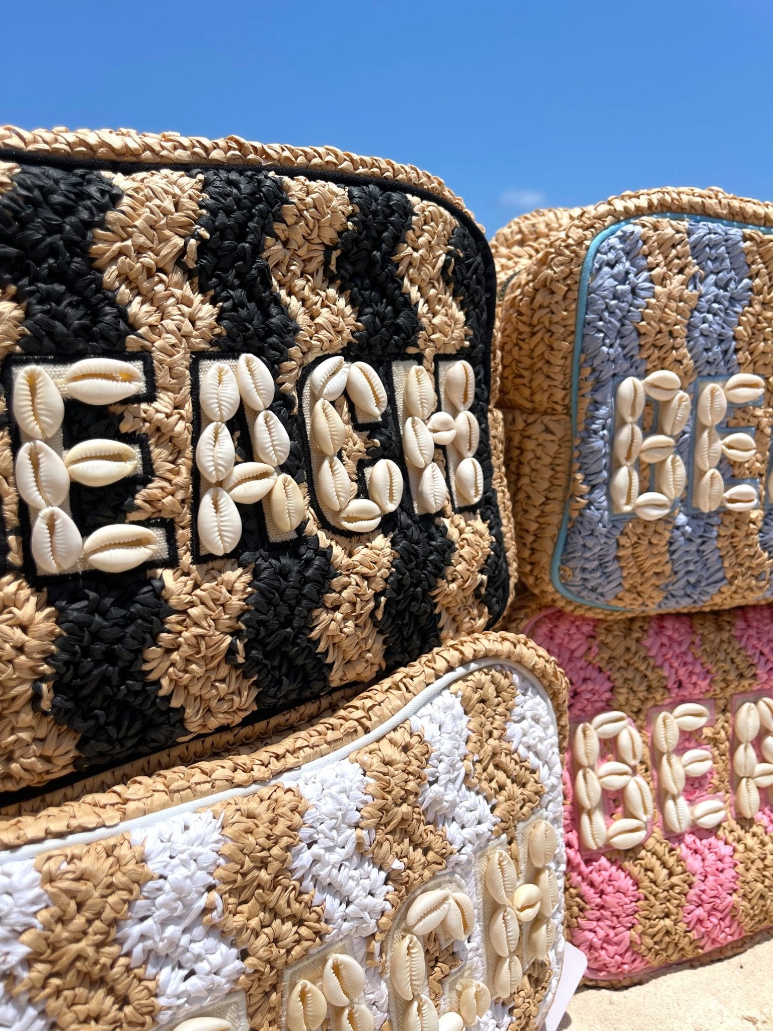 KenzKustomz Beach XL Makeup Bag with Puka Shells