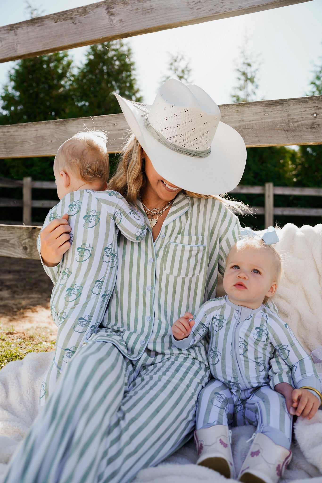 KenzKustomz Blue Spruce Stripes - Long Pajama Set