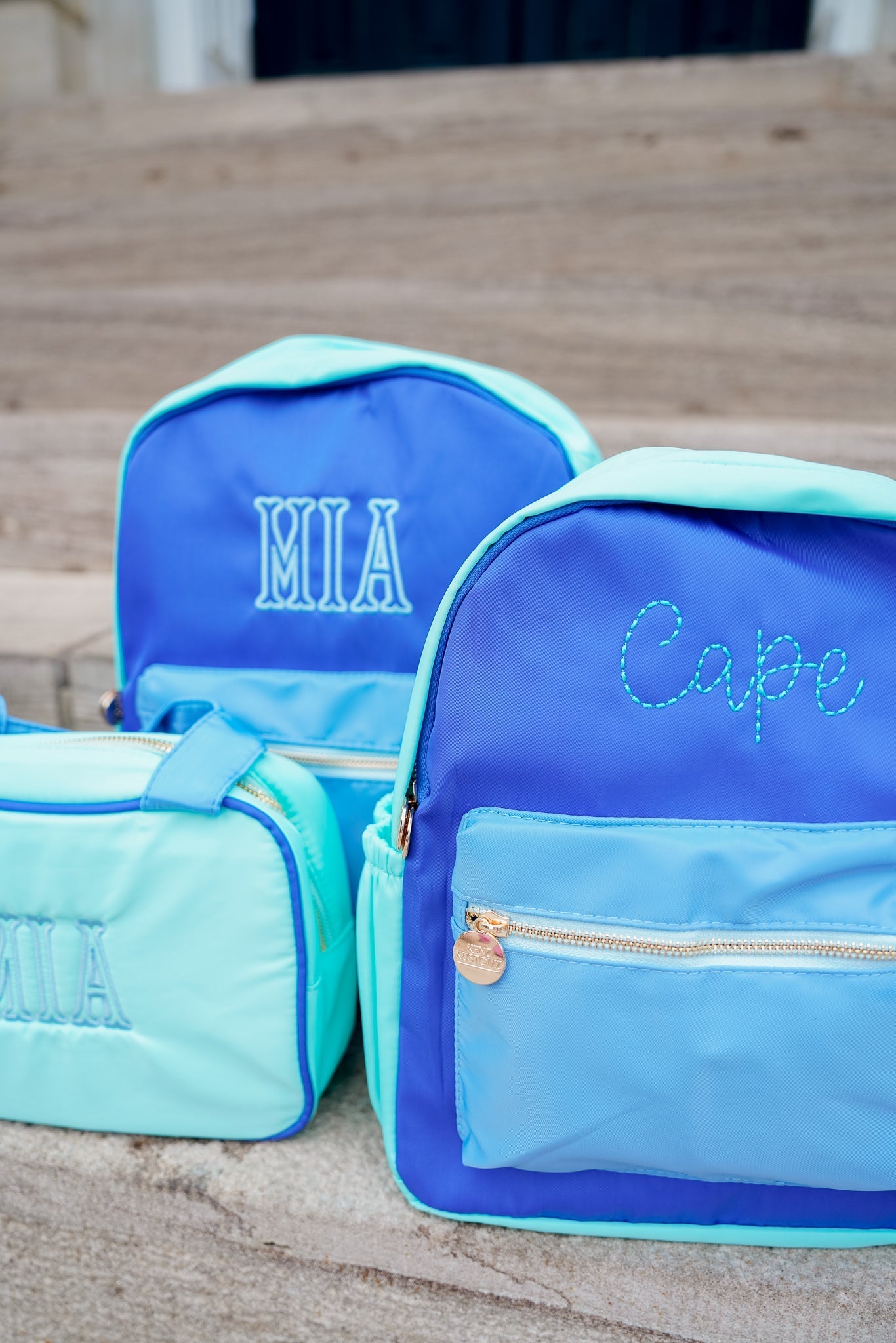 KenzKustomz Blue + Teal Colorblock Backpack