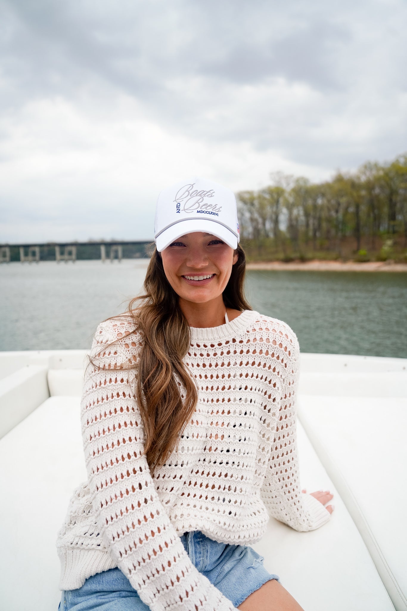 KenzKustomz Boats & Beers - White Vintage Trucker Hat